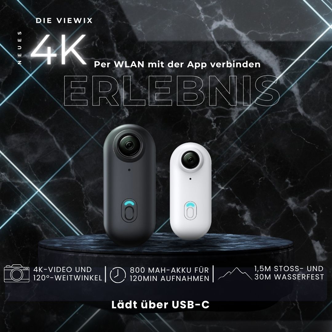 Viewix Action Cam mit gestochen scharfer 4K Ultra-HD Videoqualität für detailreiche Aufnahmen